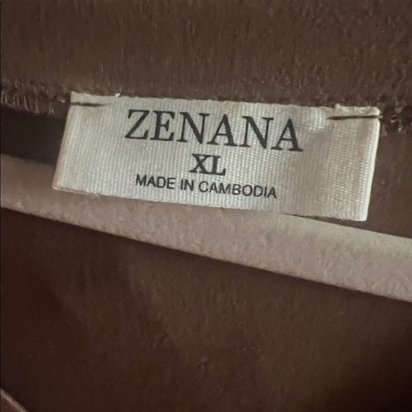 Zenana Rolled Short Sleeve V-Neck T-Shirt Dress - Mocha - L & XL - Picture 7 of 7